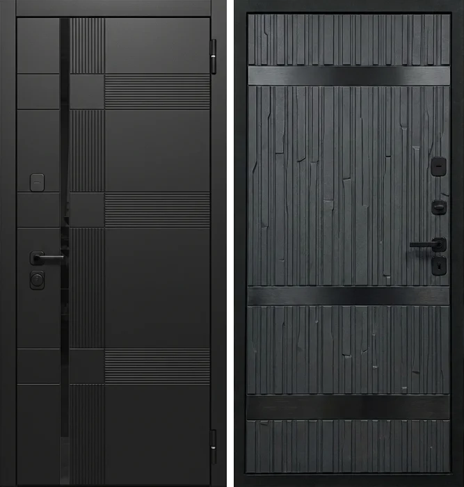 Металлическая чёрная дверь в стиле лофт №207