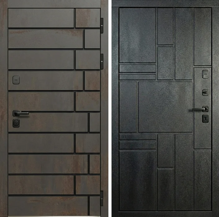 Железная дверь в стиле лофт с бетонной отделкой №349