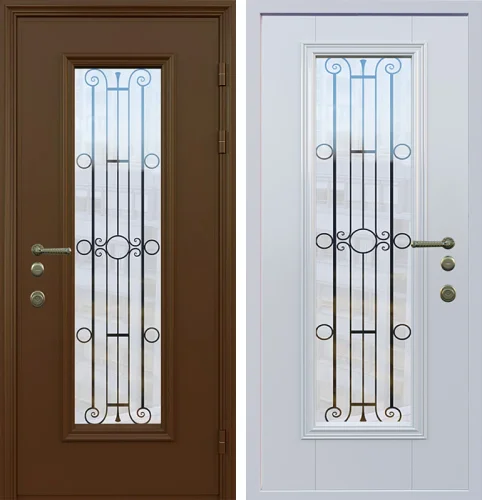 Дверь с терморазрывом и окном №23 размером 860x2050 мм