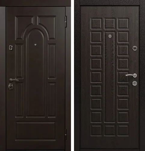 Коттеджная входная дверь МДФ с двух сторон №4