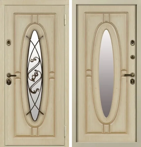 Входная дверь с окном №6 размером 860x2050 мм