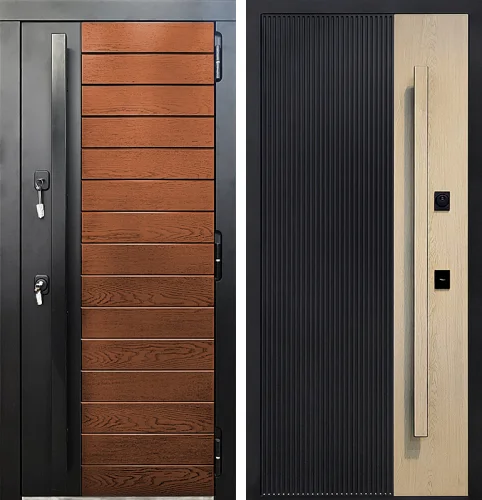 Входная дверь с бугельной ручкой №104