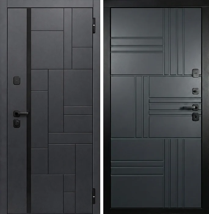 Железная дверь графит в современном стиле №180