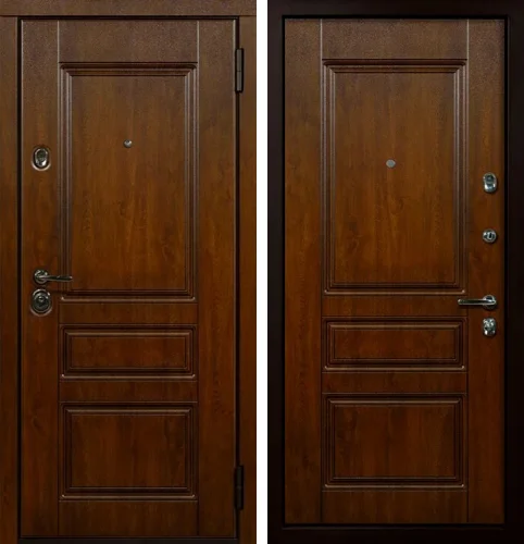 Дверь  уличная металлическая в деревянный дом №33