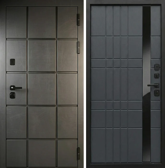 Стальная дверь графит с МДФ-панелью в современном стиле №326