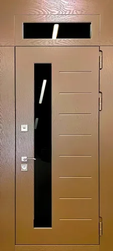 Входная стальная дверь с фрамугой №56