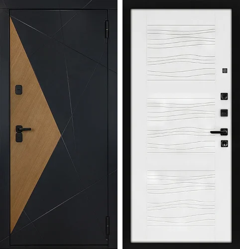 Входная дверь с двухцветной панелью №113