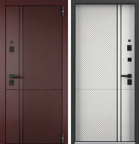 Красная шумоизолирующая входная дверь №24