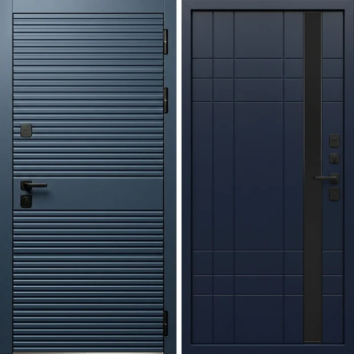 Металлическая дверь с ламелями в стиле лофт №352