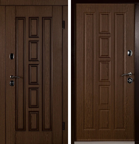 Коричневая металлическая дверь №55