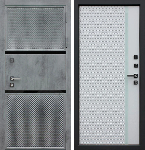 Серая входная дверь с терморазрывом №129