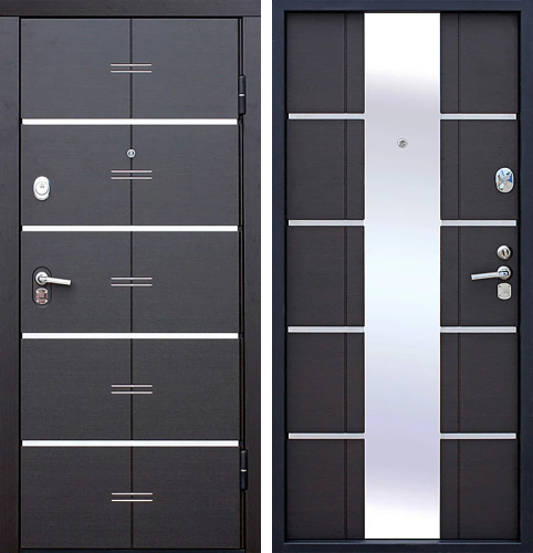 Дверь входная металлическая с зеркалом №34