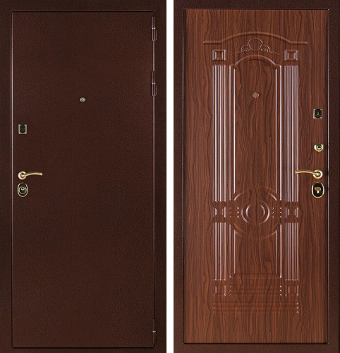 Входная дверь в частный дом с терморазрывом медь №1