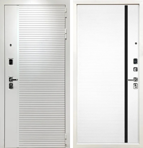 Белая входная дверь в панельный дом №6