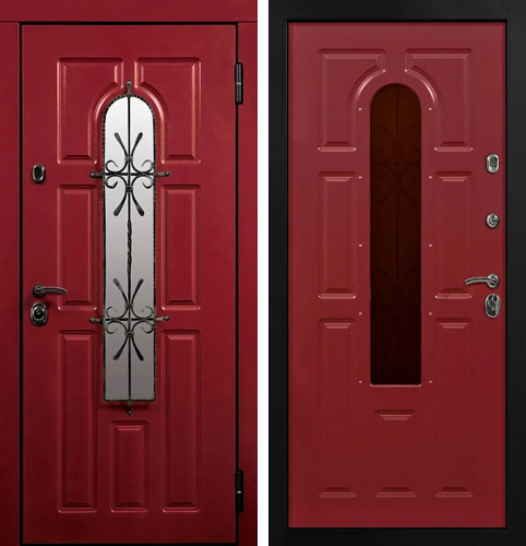 Входная дверь с окном в частный дом №15