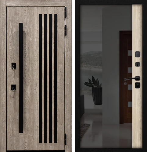 Зеркальная входная дверь в дом №31