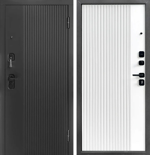 Уличная утепленная входная дверь с терморазрывом для частного дома №119