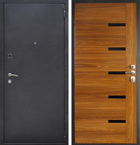 Входная дверь графит в каркасный дом №31