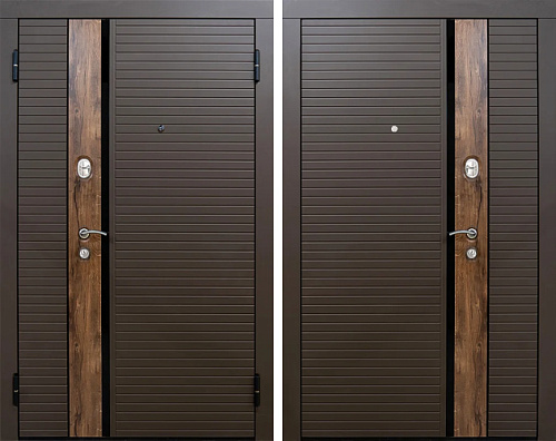 Входная дверь двухстворчатая в частный дом №28