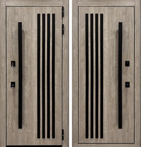 Дверь термо с большой вертикальной штангой во всю высоту №71