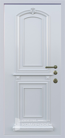 Дверь для дома белая с коричневым №80 - внутренняя сторона