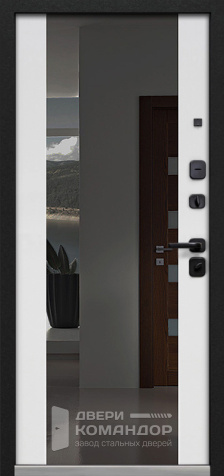 Уличная входная дверь с зеркалом панорама№21 - внутренняя сторона