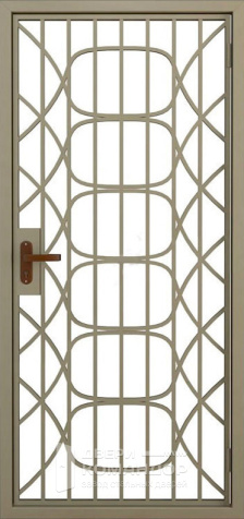 Металлическая дверь на лестничную площадку с решеткой №9 размером 860x2050 мм - наружная сторона