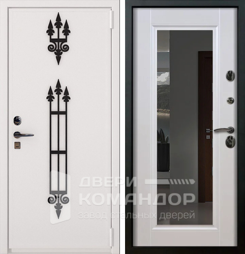 Входная железная дверь с ковкой №16