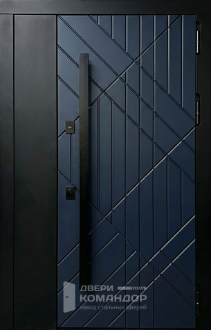 Металлическая дверь navy с диагональной фрезеровкой для квартиры №87 - наружная сторона