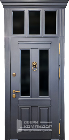 Наружная дверь с МДФ (эмаль) и стучалкой - наружная сторона