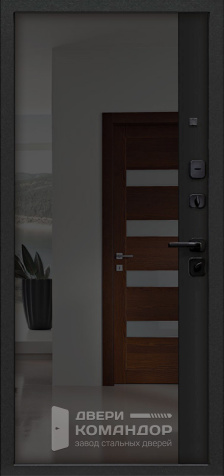 Дверь входная графит с тонированным зеркалом №40 - внутренняя сторона