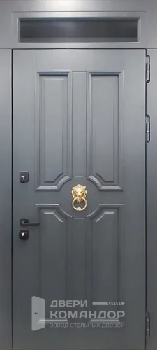 Серая входная дверь с фрамугой №34