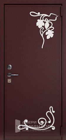 Металлическая дверь коричневого цвета №9 - наружная сторона
