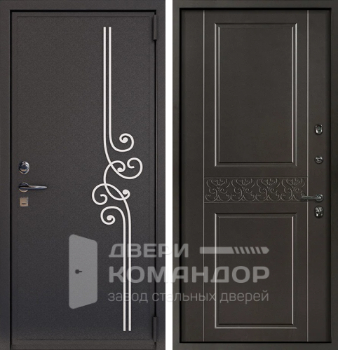 Входная металлическая дверь в частный дом с ковкой №19