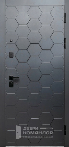 Стандартная металлическая дверь с зеркалом №26 - наружная сторона