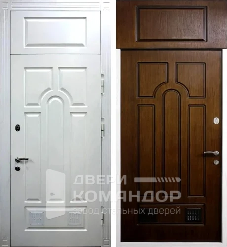 Входная дверь с вентиляцией и верхней фрамугой №11