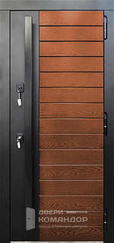 Входная дверь холод тепло с ручкой-рейлингом №67 размером 860x2050 мм - наружная сторона