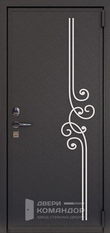 Входная металлическая дверь в частный дом с ковкой №19 - наружная сторона