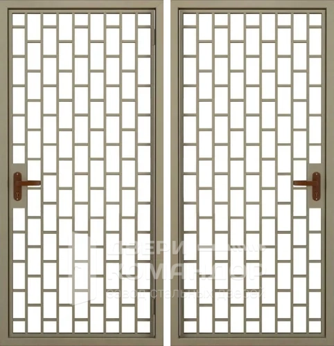 Решетчатая дверь металлическая на лестничную площадку №4