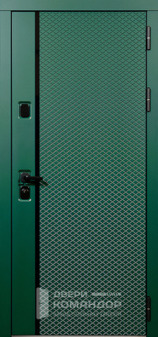 Входная дверь зеленого цвета №114 - наружная сторона