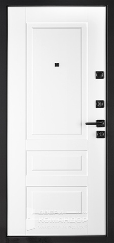 Входная дверь в каркасный дом зеленого цвета №3 - внутренняя сторона