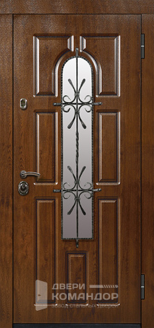 Входная дверь с ковкой №8 размером 860x2050 мм - наружная сторона