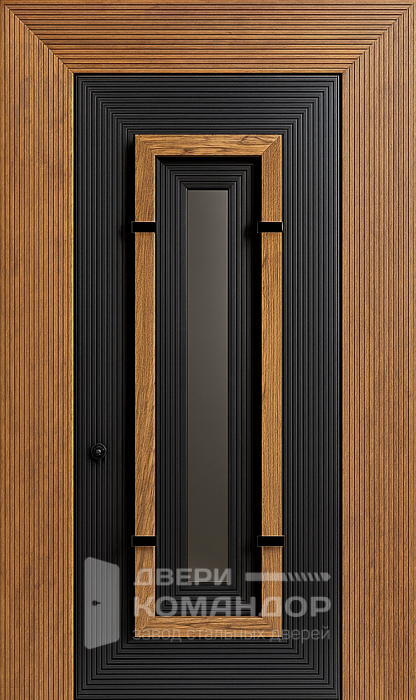 Входная дверь с большой квадратной ручкой №63