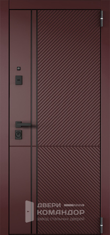 Красная входная дверь с терморазрывом №110 - наружная сторона