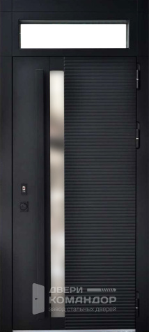 Распашная дверь с фрамугой №10 - наружная сторона