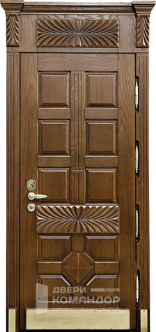 Входная дверь в коттедж с фрамугой №16 - наружная сторона