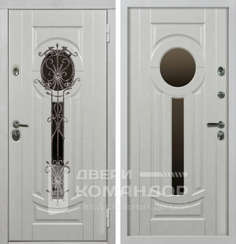 Белая металлическая дверь с окном №10