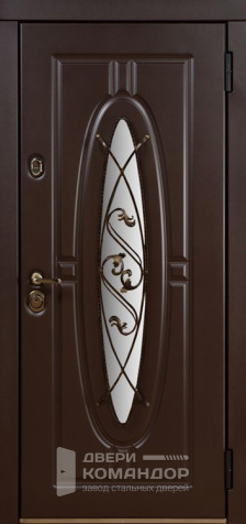 Входная дверь со стеклом в частный дом №13 размером 860x2050 мм - наружная сторона