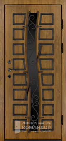 Входная дверь со стеклом для загородного дома №16 размером 860x2050 мм - наружная сторона