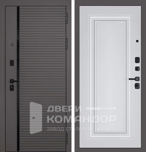 Коричневая металлическая стальная утепленная дверь №9